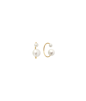 Earcuff Claverin Hanging One or jaune perle blanche