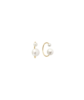 Earcuff Claverin Hanging One or jaune perle blanche