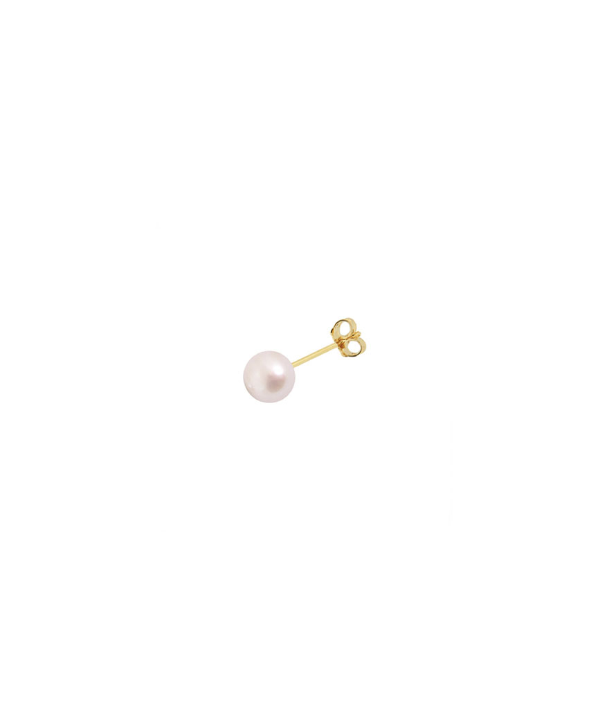 Boucle d'oreille Claverin Simply Pearly or jaune perle blanche