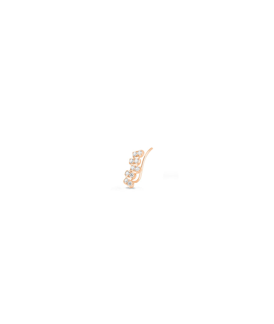 Boucle d'oreille Ginette NY Be Mine solo diamond strip or rose diamants (droite)