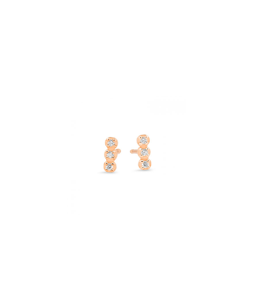 Boucles d'Oreilles Ginette NY Diamond Strip or rose