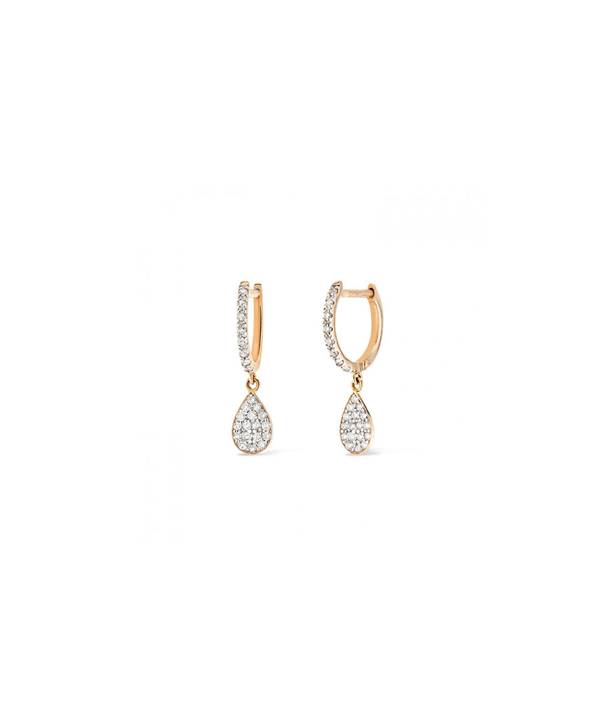 Boucles d'oreilles Ginette NY Diamond Bliss Hoops or rose