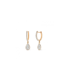 Boucles d'oreilles Ginette NY Diamond Bliss Hoops or rose