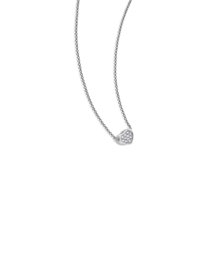 Collier Chopard My Happy Hearts or blanc 11 diamants