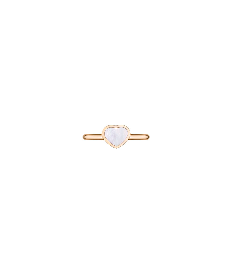Bague Chopard My Happy Hearts or rose nacre blanche