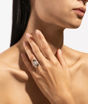 Bague Statement Mini My Way Semi Pavée argent diamants