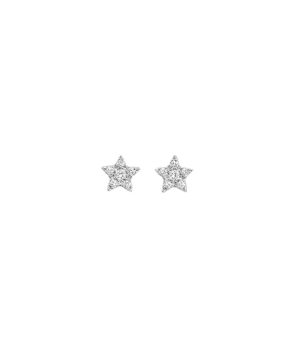 Boucles d'oreilles Djula étoiles or blanc diamants