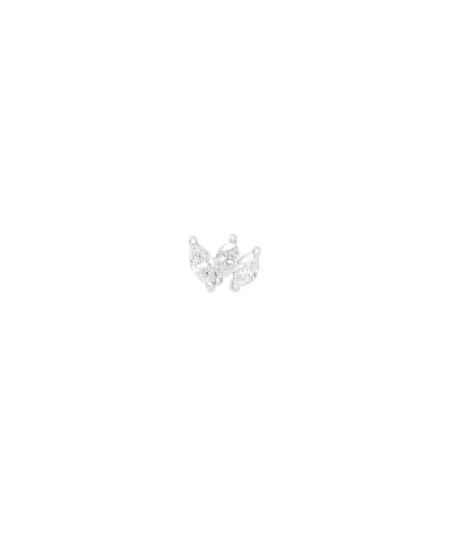 Piercing barre Djula trio or blanc diamants