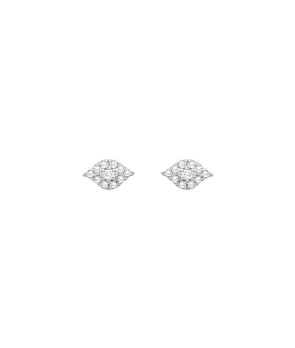 Boucles d'oreilles Djula small eyes or blanc diamants