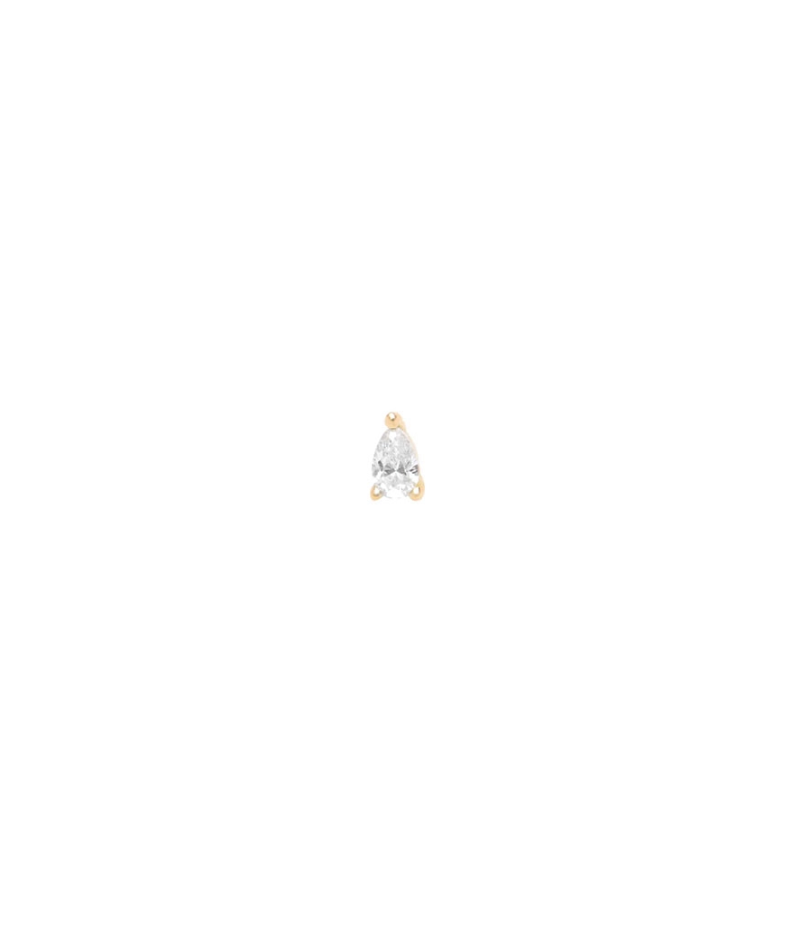 Piercing barre Djula or jaune diamant poire