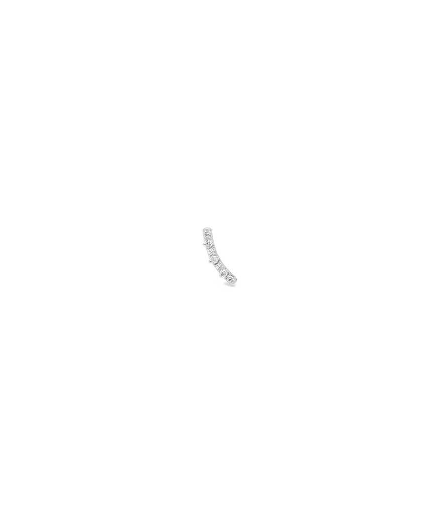 Piercing barre Djula couture or blanc pavé diamants
