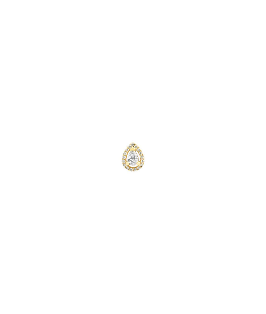 Piercing barre Djula poire pavé diamants or jaune