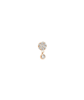 Piercing barre Djula pampille or rose pavé diamants