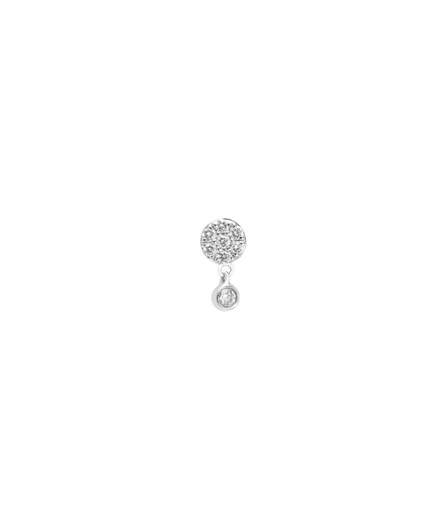 Piercing barre Djula pampille or blanc pavé diamants