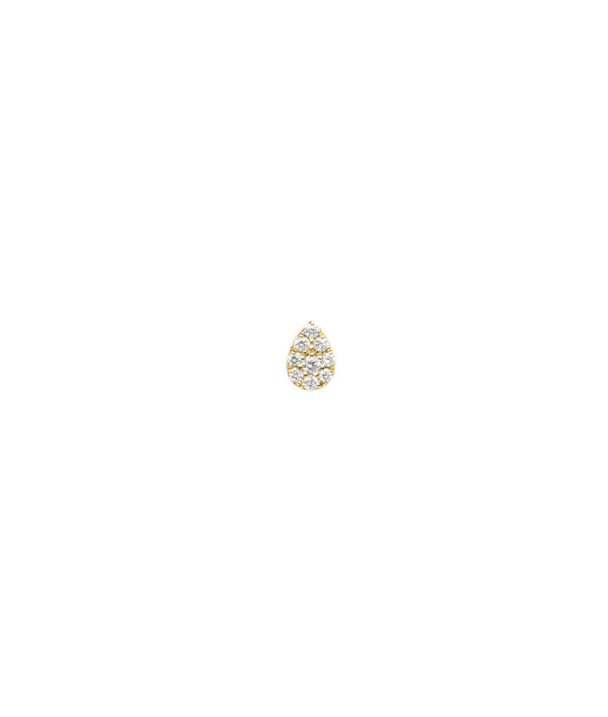 Piercing barre Djula poire or jaune pavé diamants