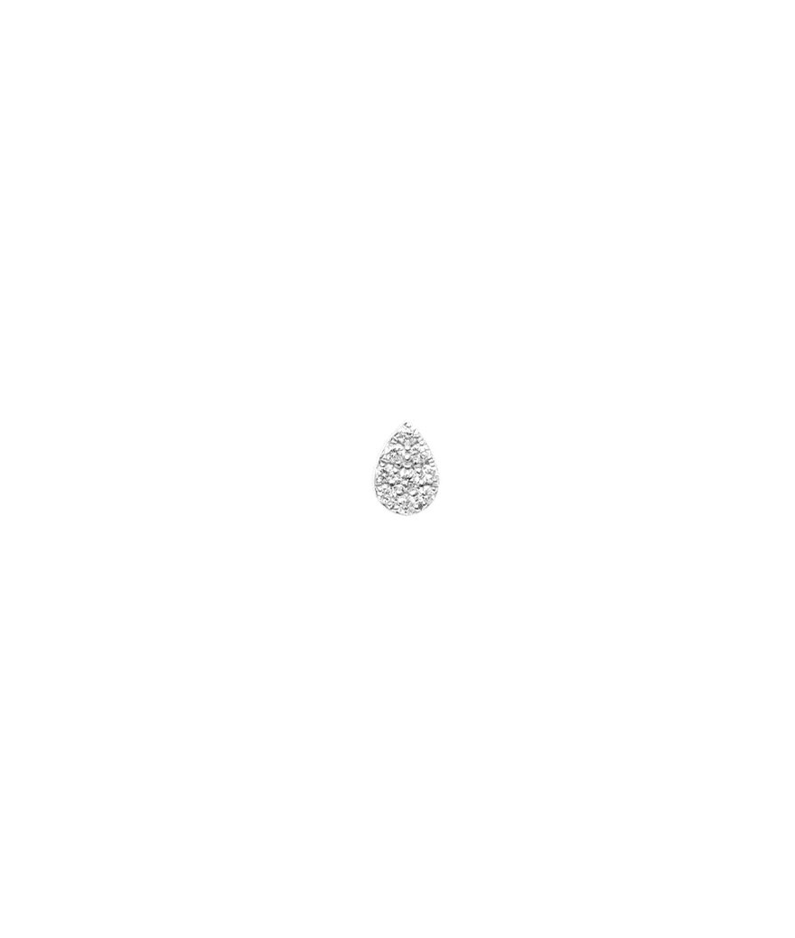 Piercing barre Djula poire or blanc pavé diamants