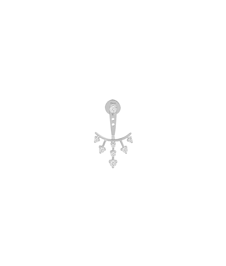 Mono boucle single or blanc pendante