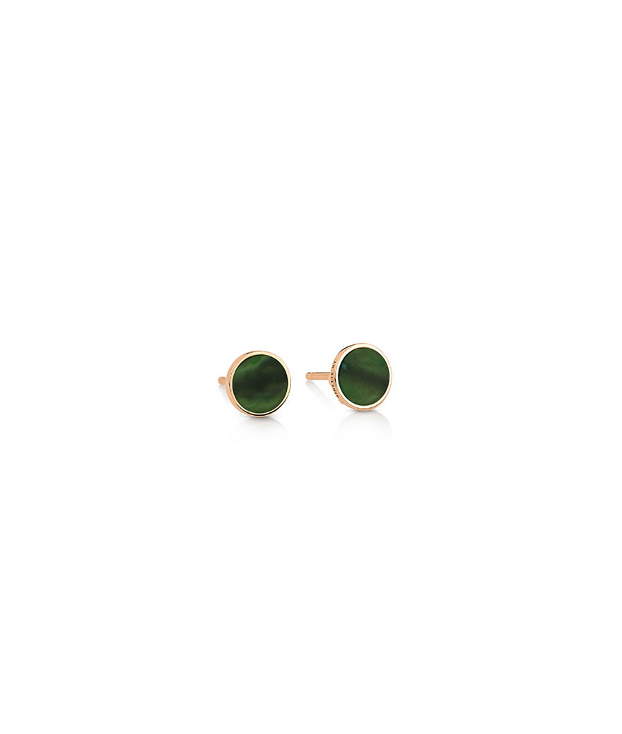 Boucles d'oreilles Ginette NY Ever Disc or rose jade