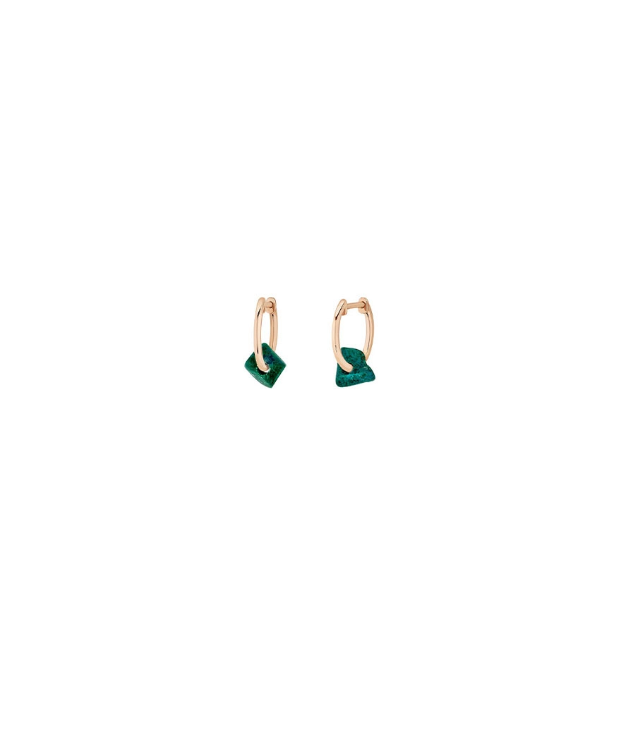 Boucles d'oreilles Ginette NY Mini Jala or rose chrysocolle