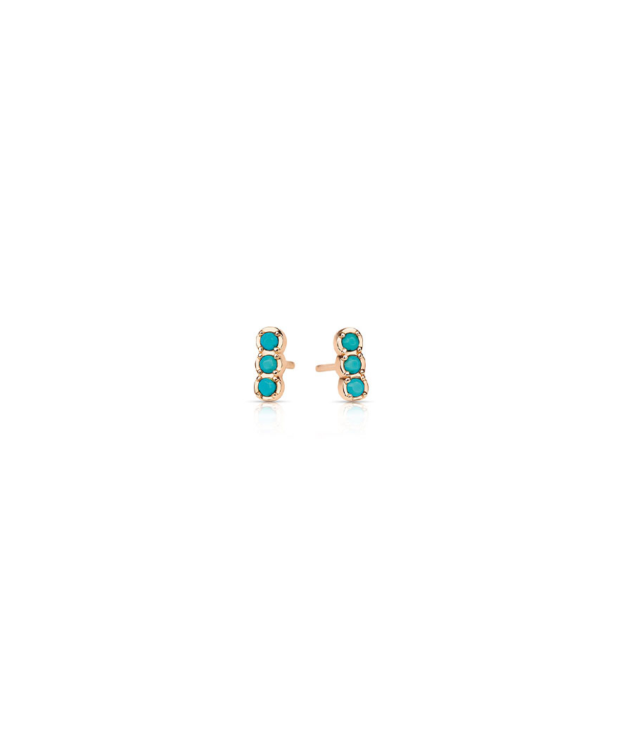 Boucles d'oreilles Ginette NY Fallen Sky Strip or rose turquoise
