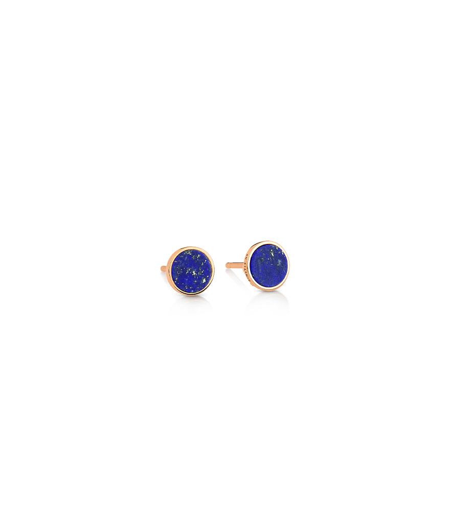 Boucles d'oreilles Ginette NY Ever Disc or rose lapis lazuli