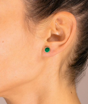 Boucles d’oreilles Ginette NY Disc Ever malachite