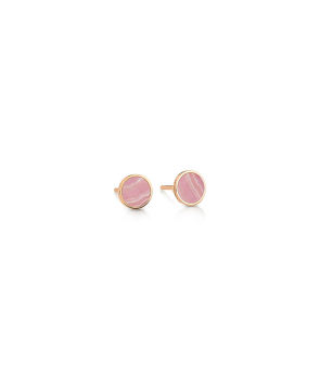 Boucles d'oreilles Ginette NY Ever Disc or rose rhodocrosite