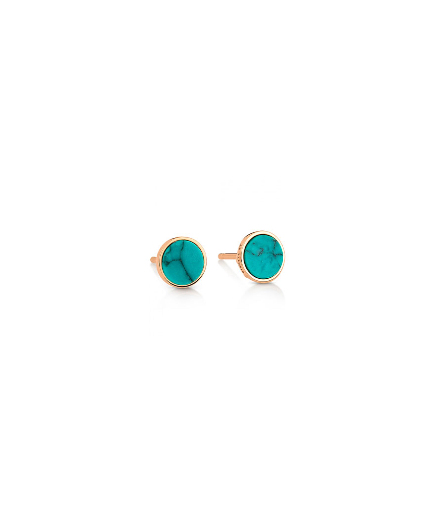 Boucles d'oreilles Ginette NY Ever Disc or rose turquoise