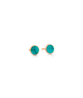 Boucles d'oreilles Ginette NY Ever Disc or rose turquoise