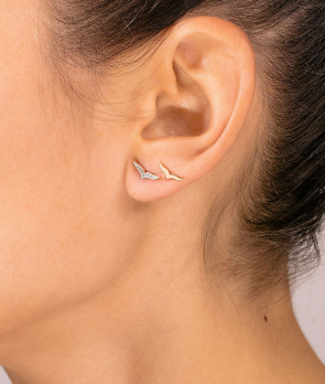 Boucles d'oreilles Ginette NY Wise or rose diamants