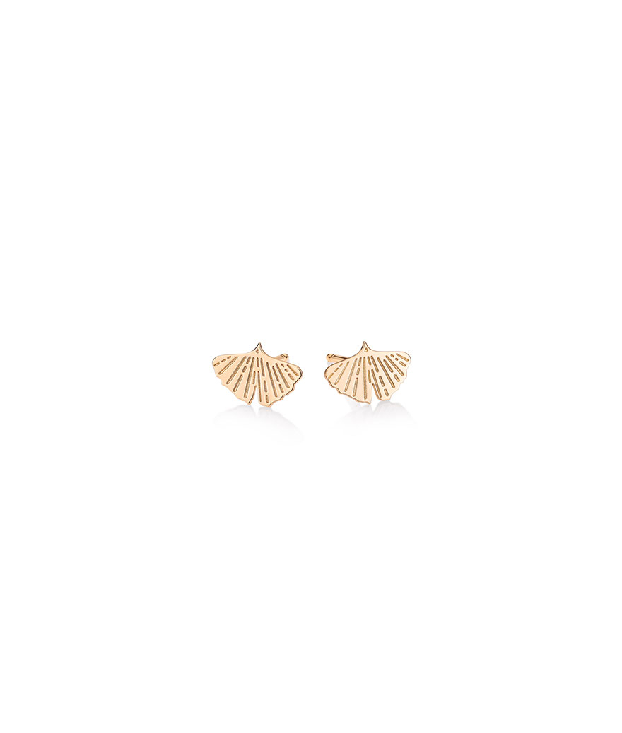 Boucles d'oreilles Ginette NY Gingko or rose