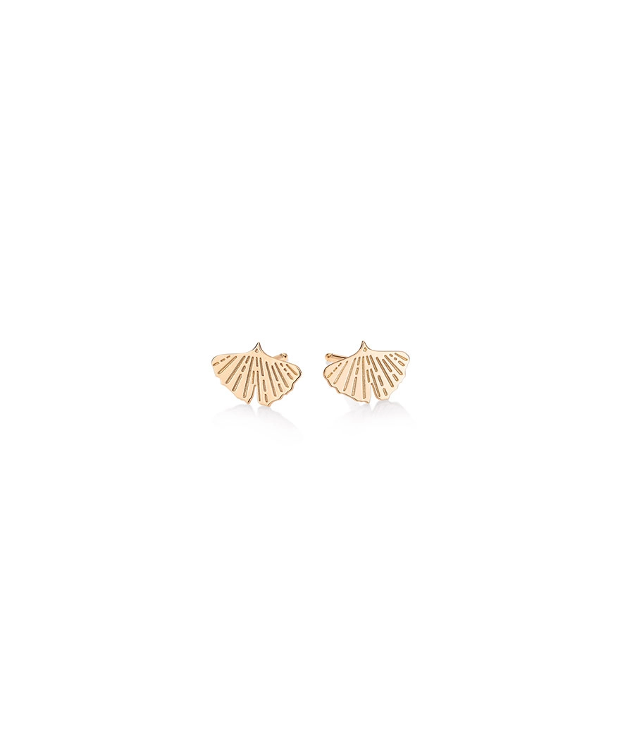 Boucles d'oreilles Ginette NY Gingko or rose