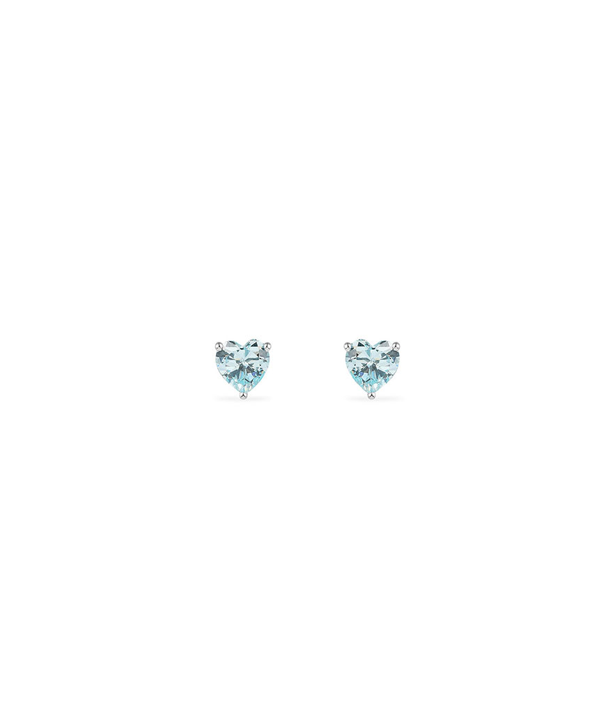 Boucles d'oreilles APM Monaco Cœur bleu argent