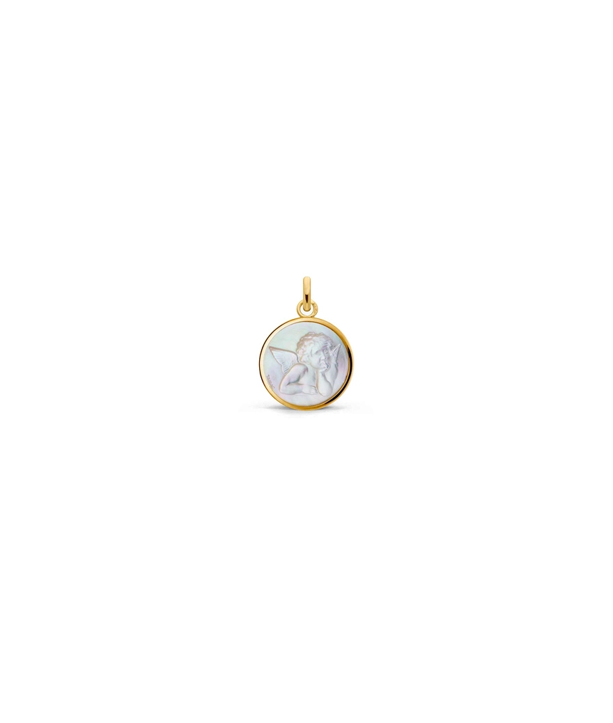 Médaille Arthus Bertrand Ange de Raphaël nacre blanche or jaune