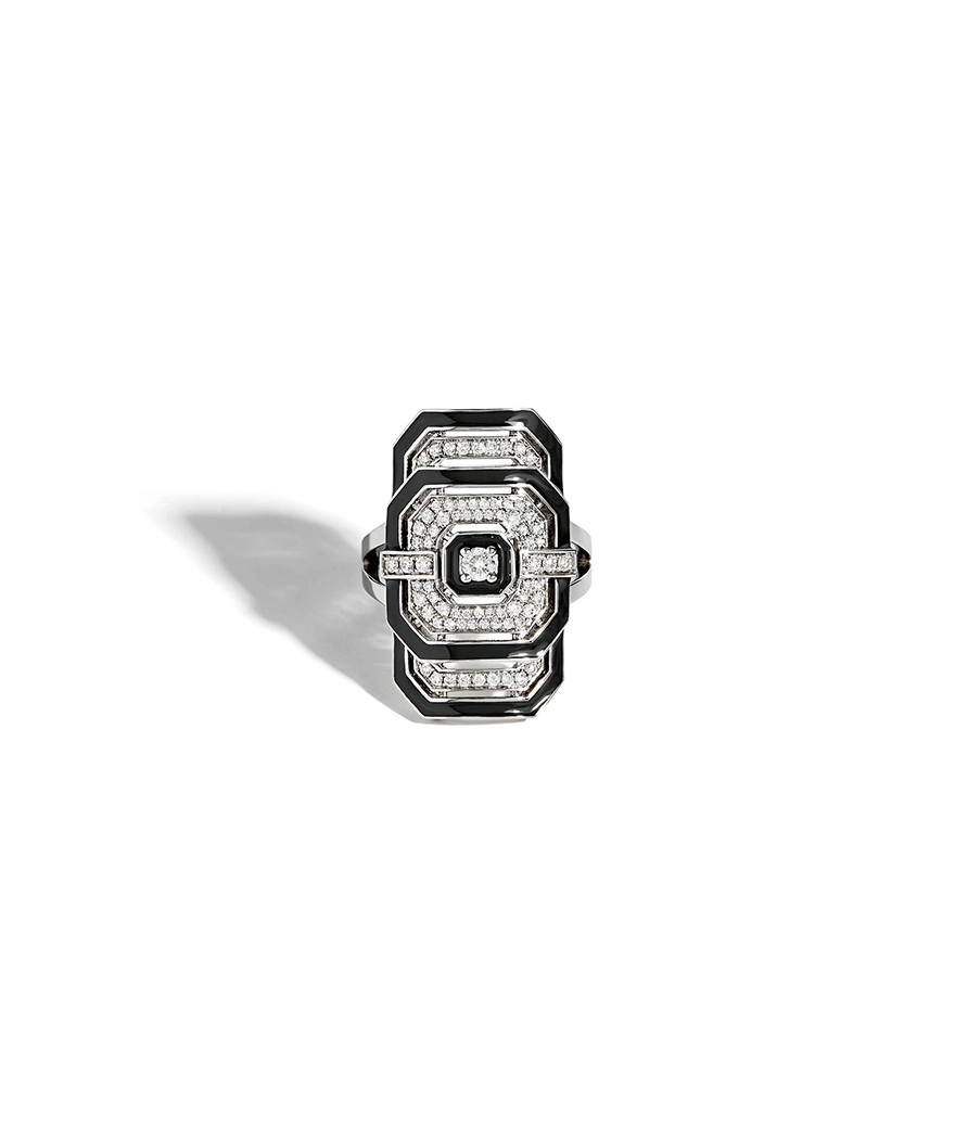 Bague Statement My Way émail argent diamants