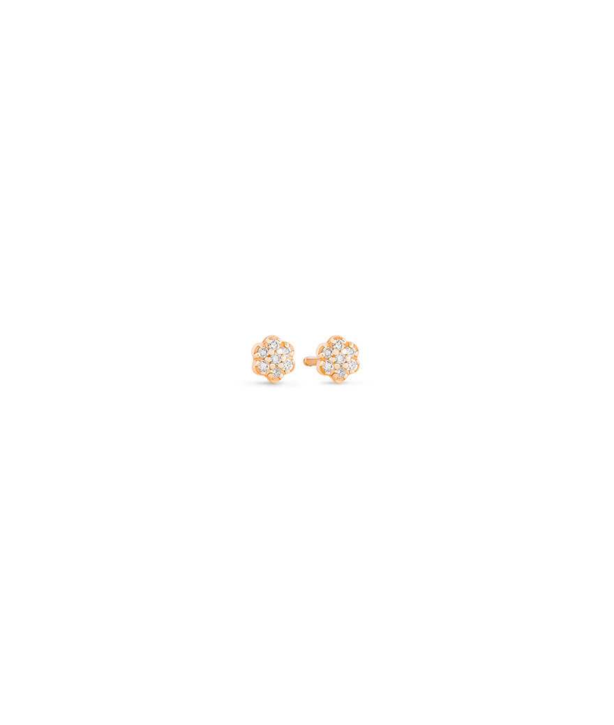 Boucles d'oreilles Ginette NY Be Mine lotus mini diamond or rose