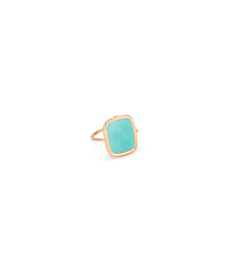 Bague Ginette NY Antique Ring or rose amazonite