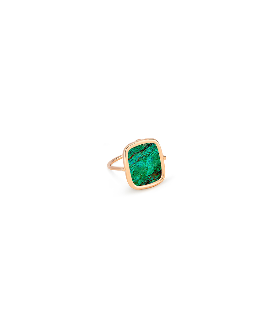 Bague Ginette NY Antique Ring or rose chrysocolle