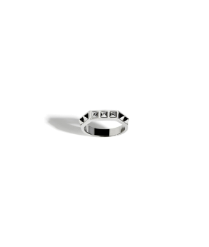 Bague Statement Rockaway picots 1 rang argent