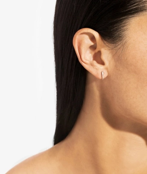 Puce d'Oreille Statement Anyway Goutte argent diamants