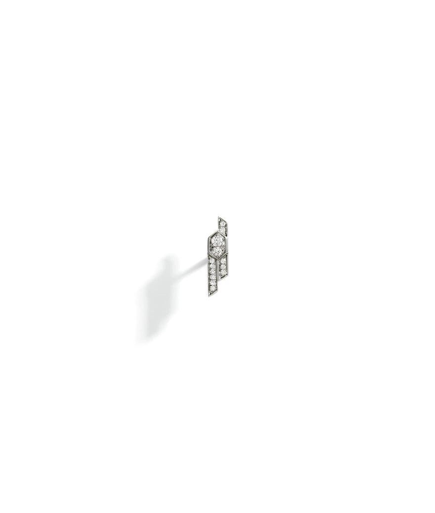 Puce d'oreille Statement Anyway décalée argent diamants