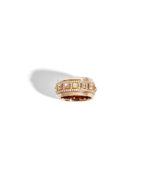 Bague Statement Rock Away spinner semi pavée or rose