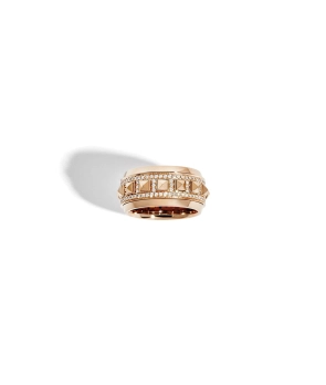 Bague Statement Rock Away Spinner Semi Pavée or rose