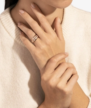 Bague Statement Rock Away Spinner Semi Pavée or rose