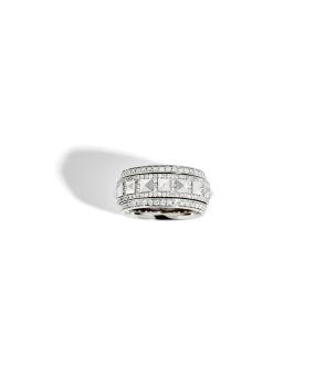 Bague Statement Rock Away Spinner diamants argent