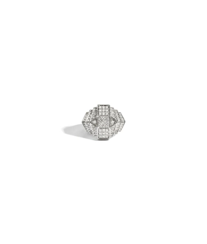 Bague Statement Rock Away Mini Pyramide argent diamants