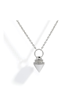 Collier Statement Anyway pendule diamants argent