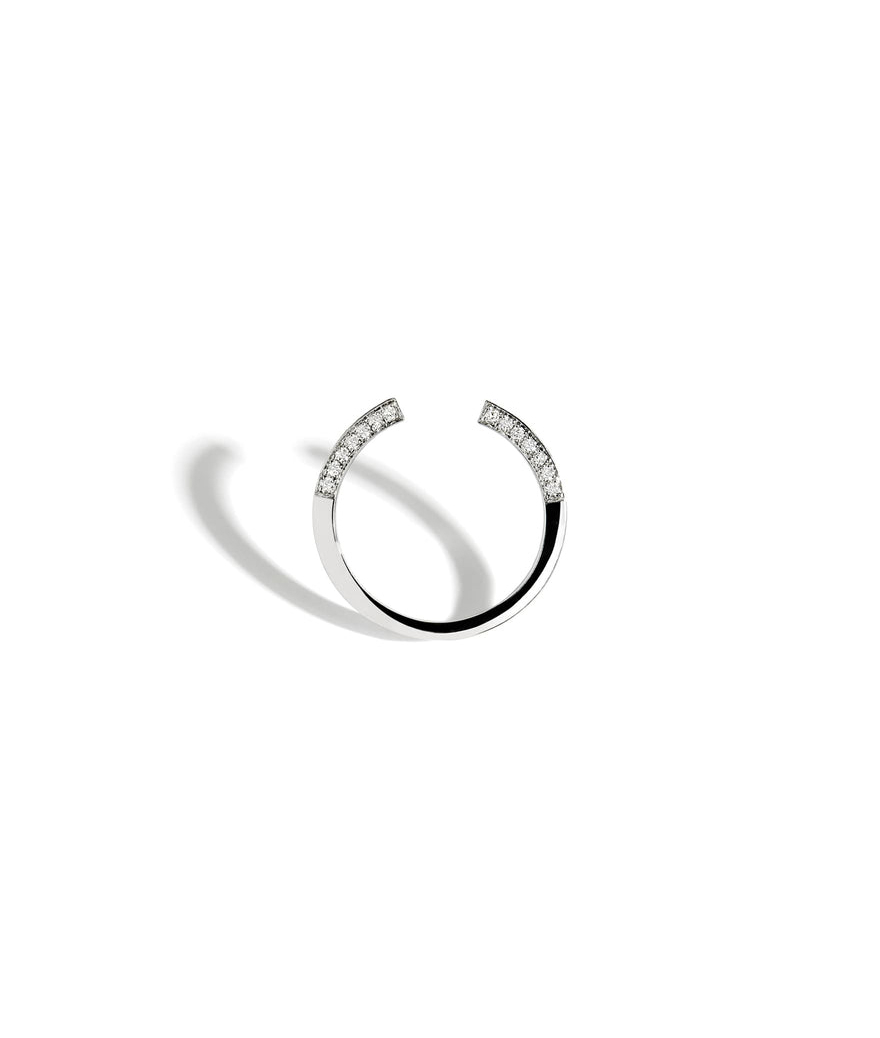 Bague Statement Rock Away slim argent diamants
