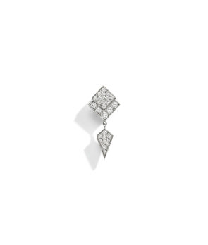 Boucle d'oreille Statement Stairway argent diamants