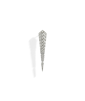 Boucle d'oreille Statement Stairway argent diamants - M